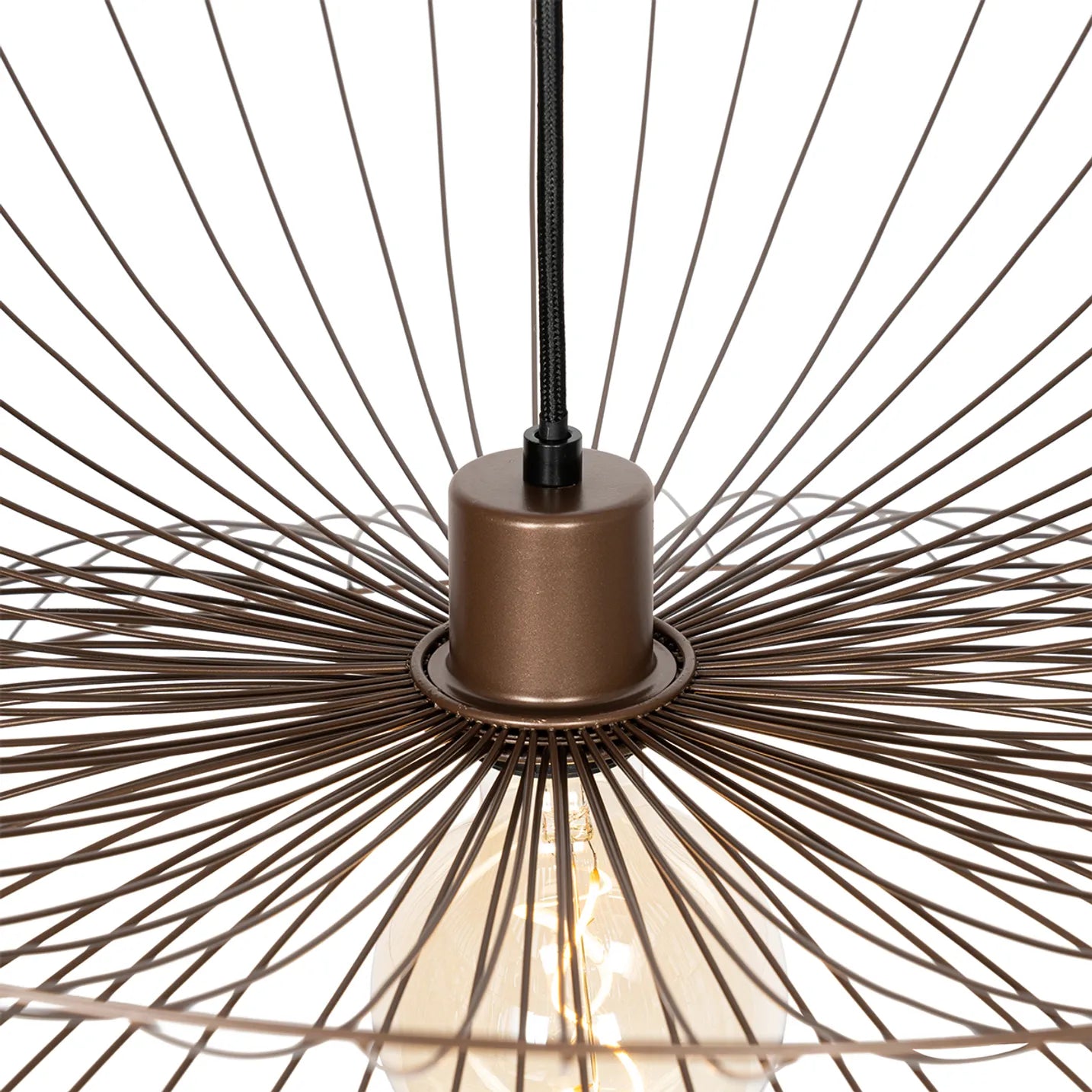 Pendant Light – Layered Wireframe in Bronze, E27 Fitting, 66 cm Diameter