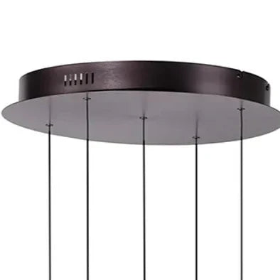 Pendant Light – 5 Glass Shades in Mixed Colors, Adjustable Height, E27 Fitting