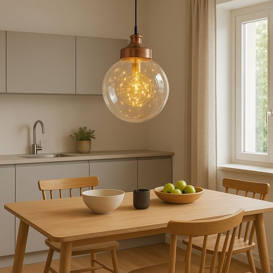 Pendant Light – Copper Finish with Glass Globe