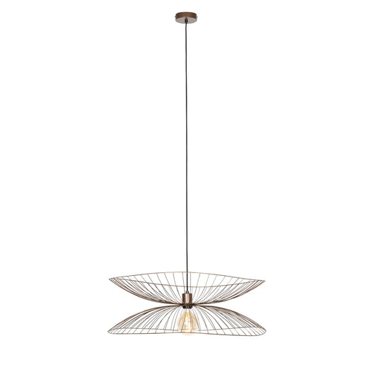 Pendant Light – Layered Wireframe in Bronze, E27 Fitting, 66 cm Diameter