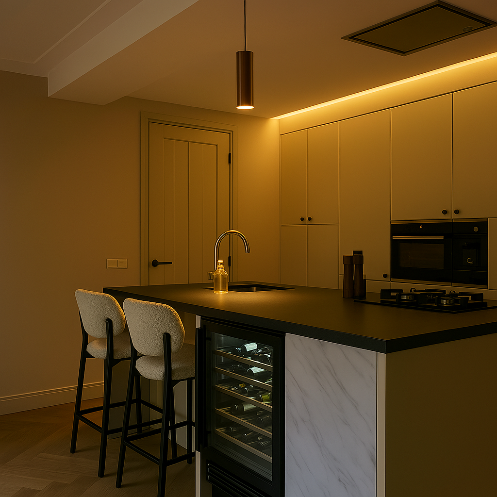 Pendant Light – Slim Bronze Cylinder, Adjustable Height, GU10 Fitting