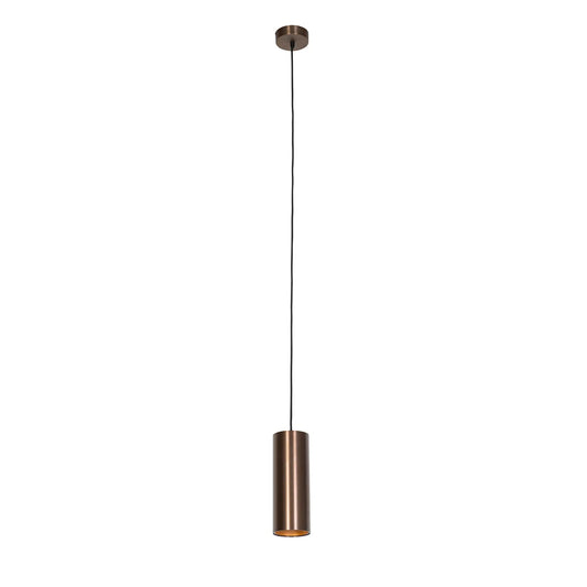 Pendant Light – Slim Bronze Cylinder, Adjustable Height, GU10 Fitting